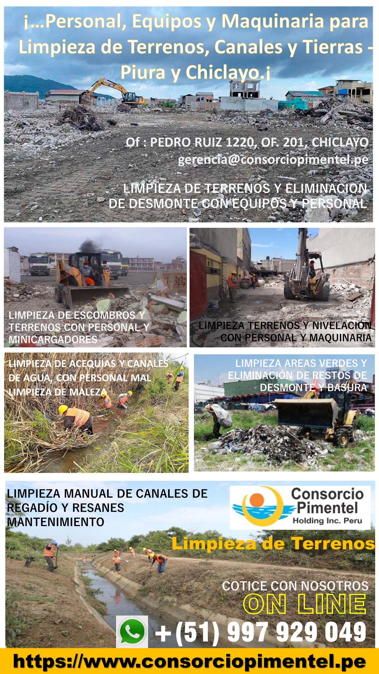 Limpieza de Terrenos de Escombros Canales de Regadío y Desmonte 2024